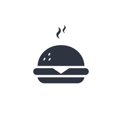 Hamburger icon. vector fast food black symbol in flat style