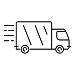 Truck delivery parcel icon. Outline truck delivery parcel vector icon for web design isolated on white background