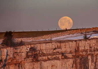moon over the mountains