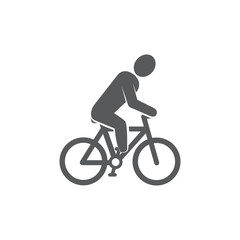 Cyclist icon on white background