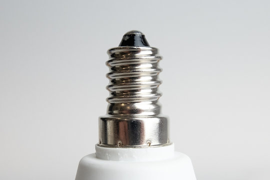 E14 light bulb screw fit. Close up.