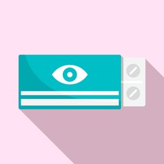 Eye care pill icon. Flat illustration of eye care pill vector icon for web design