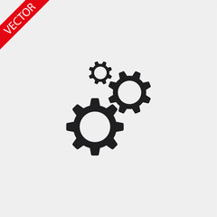Gears vector icon , lorem ipsum Flat design