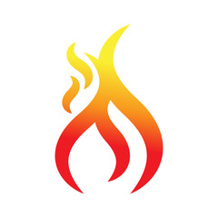 Fire flame icon design isolated on white background