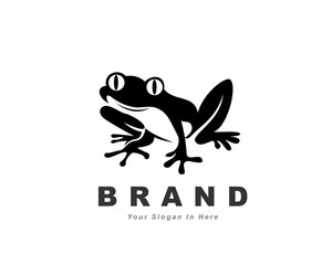 black frog stylized logo design inspiration