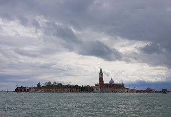 Venice island in the rain
