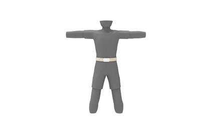 3D rendering of an overall suit clothing person rendering render isolated