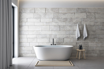 Clean bathroom interior with decorative objects.