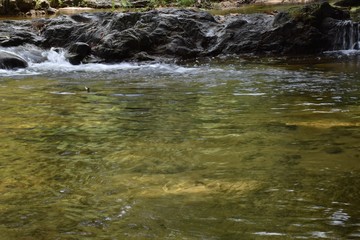 Beautiful waterfalls  clear water   by forests in southern Thailand.