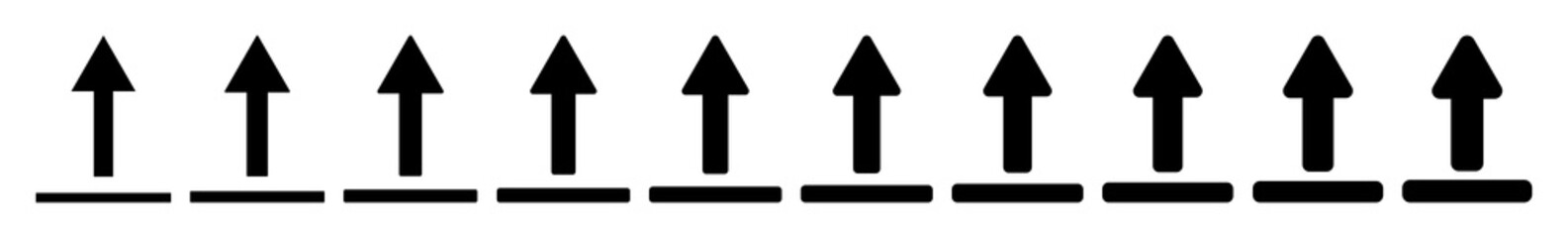 Upload Arrow Icon Black | Arrows Up Illustration | File Data Transfer Symbol | Web Export Logo | Computer Browser Sign | Isolated | Variations