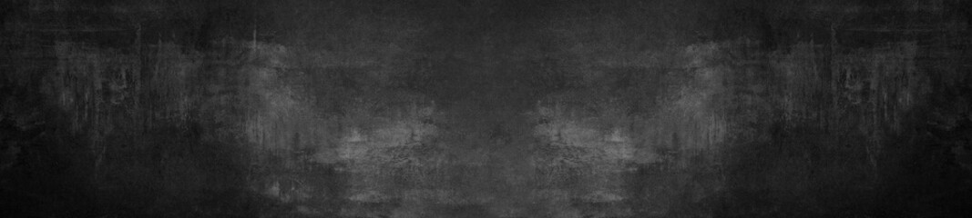 Obraz na płótnie Canvas Black stone concrete texture background anthracite panorama banner long 