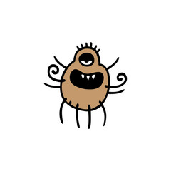 Cute cartoon monster. Vector funny monster character illustration design