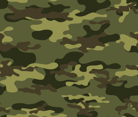 
Abstract camo seamless green textile background. Forest design. Vector