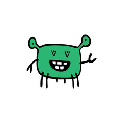 Cute cartoon monster. Vector funny monster character illustration design
