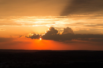 Couché de soleil sur Besançon