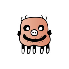 Cute cartoon monster. Vector funny monster character illustration design