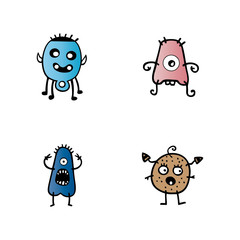 Cute cartoon monster. Vector funny monster character illustration design