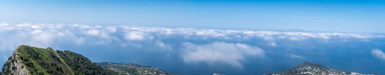 Stunning panoramic view across the island at Capri, Italy.