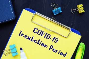 Health concept meaning covid incubation period with inscription on the page.