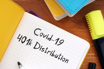 covid 401k distribution  inscription on the page.