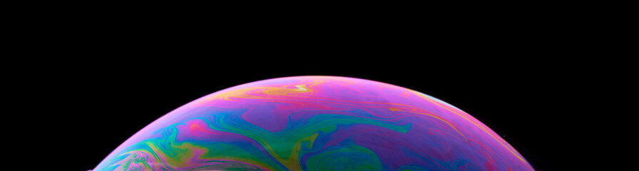 Soap bubble isolated on black