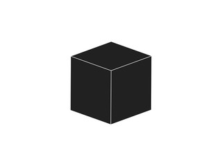 Box, cube icon. Vector illustration, flat design.