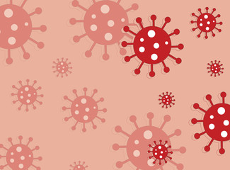 red them background with virus icons vector