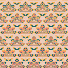 A seamless pattern of retro flowers.