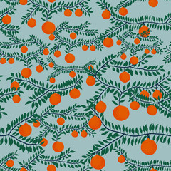 A seamless repeat of an orange garden.