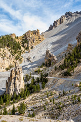 Fototapeta na wymiar Alpine landscape of the French alps, Brunissard in the Provence Alpes, France.