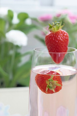 strawberries in glass