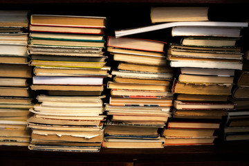 stack of old books