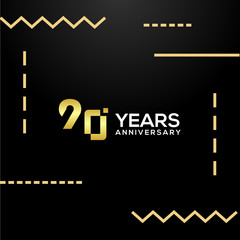 90 Year Anniversary Gold Number Vector Design