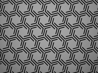 Abstract geometric pattern with stripes, lines. Seamless vector background. Black and grey ornament. Simple lattice graphic design