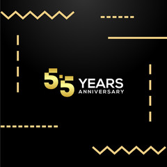 55 Year Anniversary Gold Number Vector Design