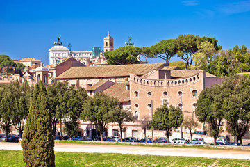 Rome. The Circus Maximus and ancient Rome landmarks view