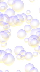 Light pastel colored background with purple bubbles. Wallpaper, texture purple balloons. 3D illustration