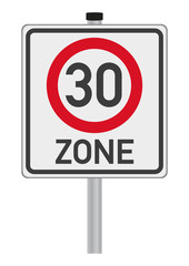 Verkehrschild, 30er Zone, Nachbildung