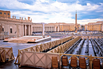Saint Peter square in Vatican city street view