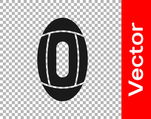 Black American Football ball icon isolated on transparent background. Rugby ball icon. Team sport game symbol.  Vector Illustration
