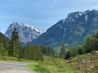 Fototapeta na wymiar mountain road in the alps