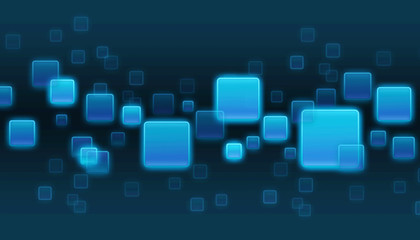 futuristic background design illustration. Glowing rounded blue square 