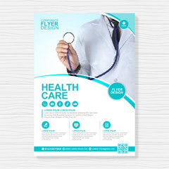 Corporate healthcare and medical cove a4 flyer design template for print