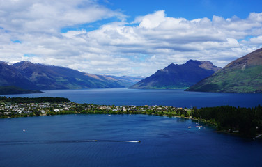 Panoramic view of a New Zealand lake