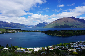 Panoramic view of a New Zealand lake