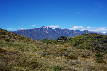 Naklejka premium Panoramic view of a mountain landscape