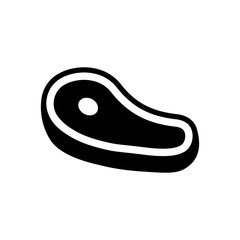 Steak Icon. Vector illustration of a piece of beef chop. Grilled meat symbol.