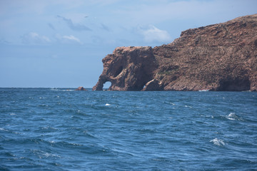 Fototapeta na wymiar view at island berlengas atlantic ocean west of peniche in oeste region