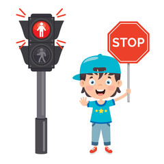 Traffic Concept With Funny Characters