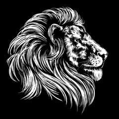 animal lion, king of beasts, hand drawn vector illustration realistic sketch © vladischern